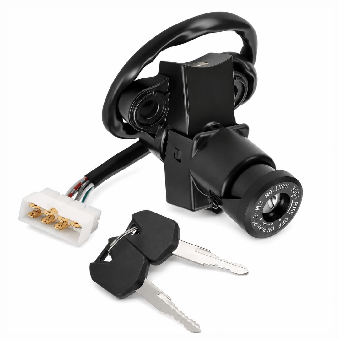 Ignition Key Switch & Steering Lock for Kawasaki Ninja ZX6R ZX636 ZX6RR ZX10R Z1000 Z750S 2005-2022 with Keys | 27005-5137