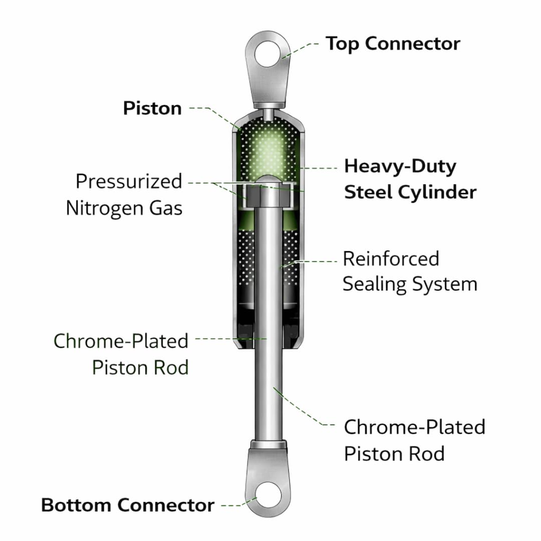 Hood Gas Strut for Mitsubishi Caterpillar Cat Forklift FGC15 FGC18 GC15 GC18, Lift Support Gas Shock | 93113-19600 - Image 7