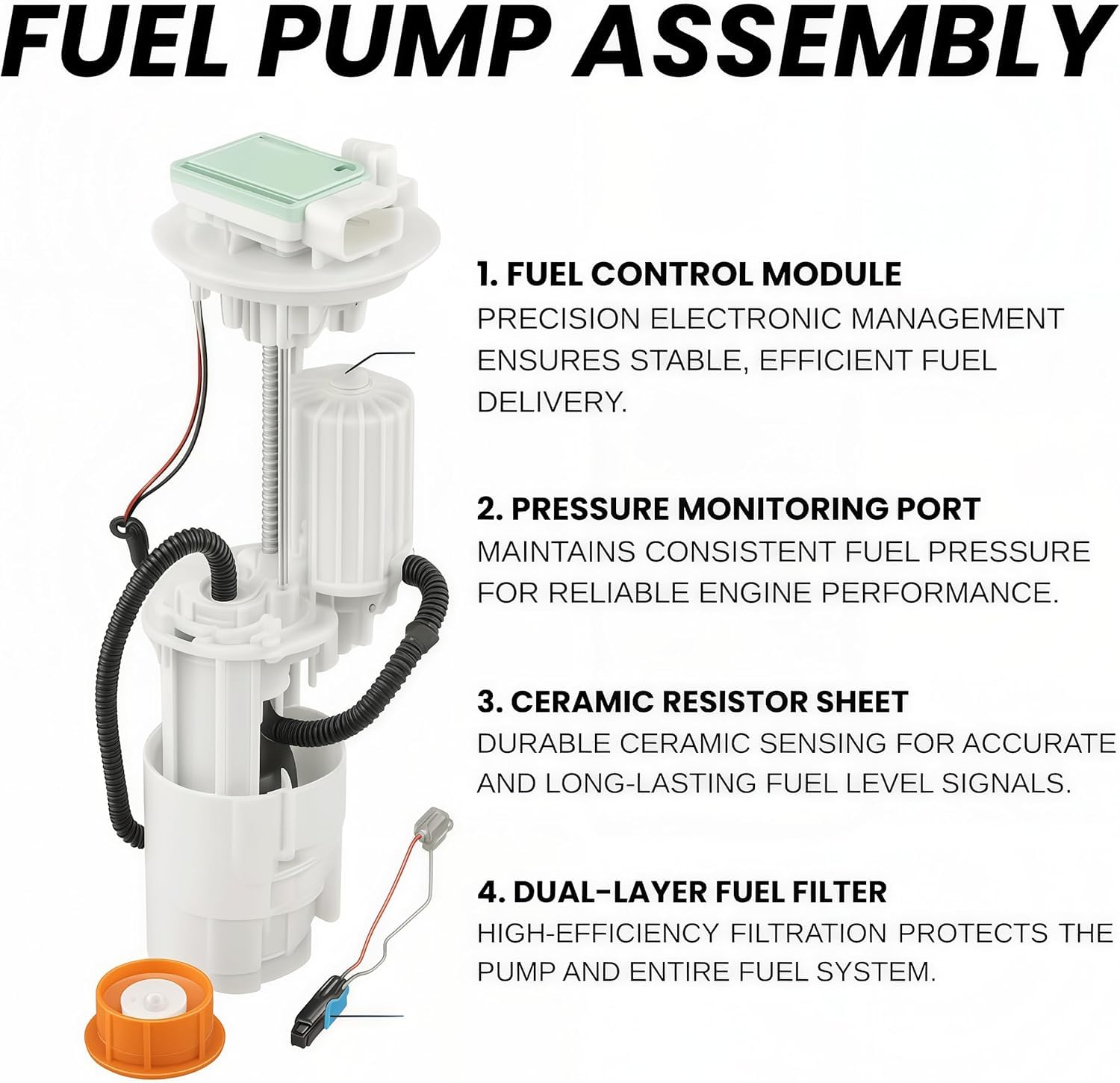 Fuel Pump Assembly with Filter for 1996–2000 Toyota RAV4 XA10 SXA10 SXA11 SXA15 SXA16 – 77203-42010