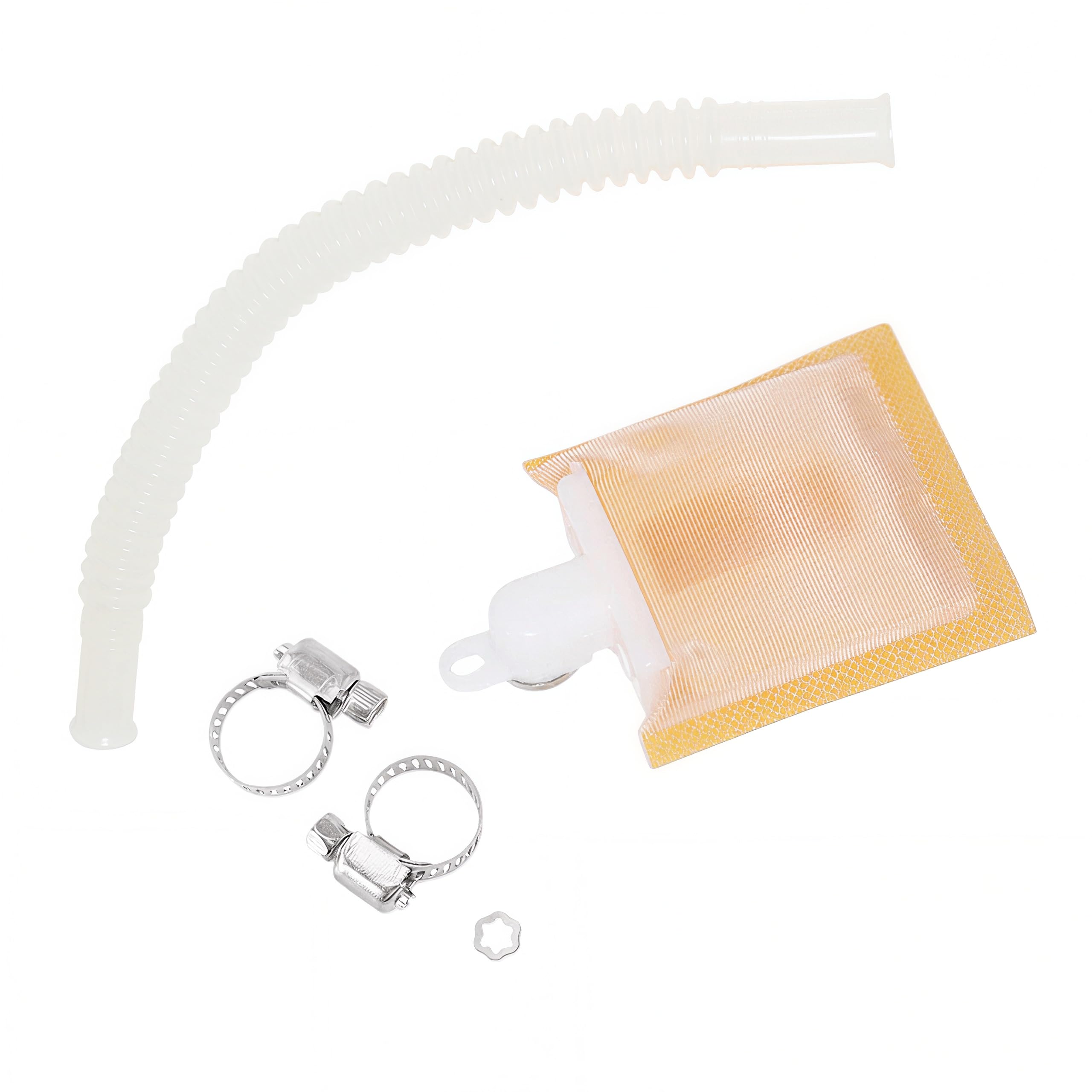 Fuel Pump Strainer and Clear Corrugated Hose Universal Flexible Line Tubing Kit for Harley Softail Touring Fat Boy