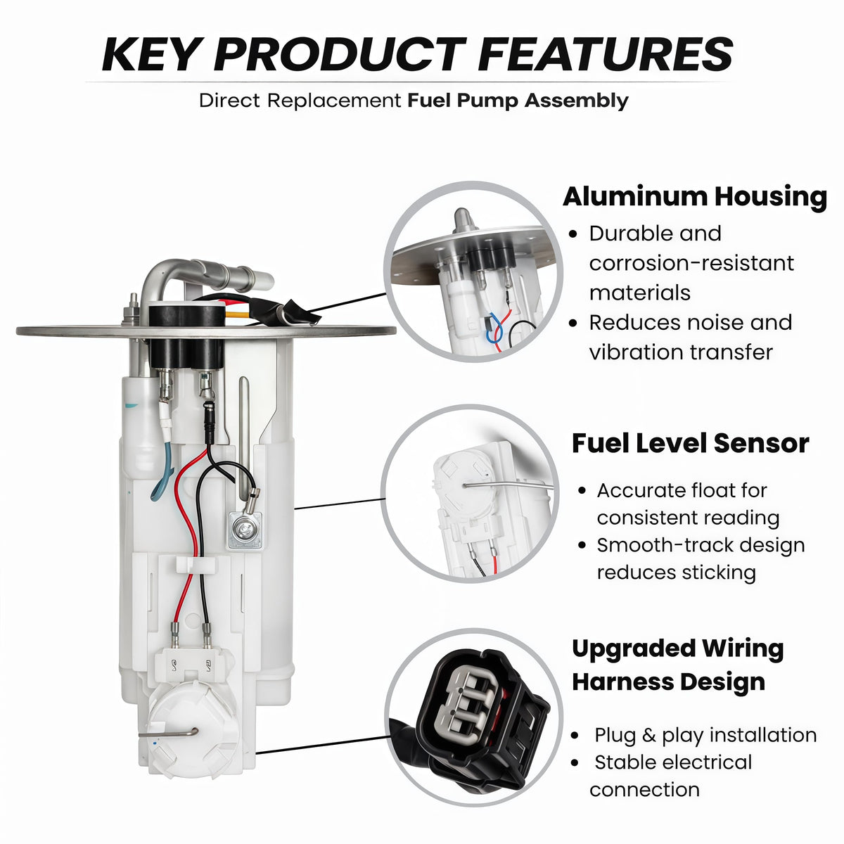 16700-MKP-J01 Fuel Pump Assembly for Honda CBR500 CBR500R CB500X CB500 2019–2025 16700-MKP-J02