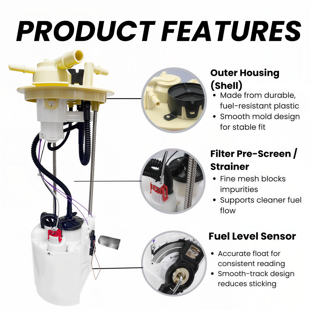 Fuel Pump Assembly for 2019–2025 RAM 1500 3.6L/5.7L Gasoline – 68409160AE