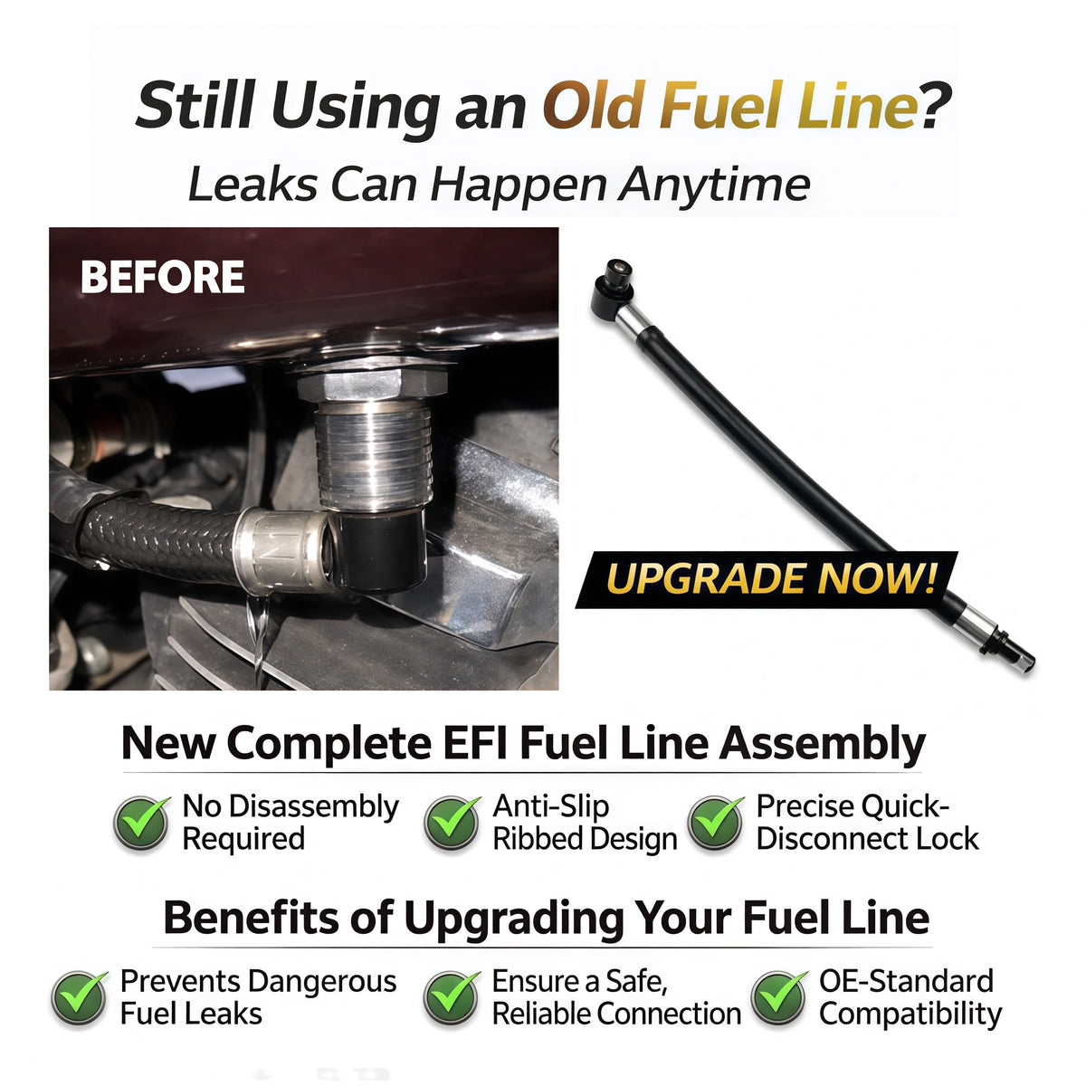 EFI Fuel Line for Harley Sportster Iron XL883 XLN 1200 Custom XLC SuperLow XLL XLT 2007–2017 – 27693-07