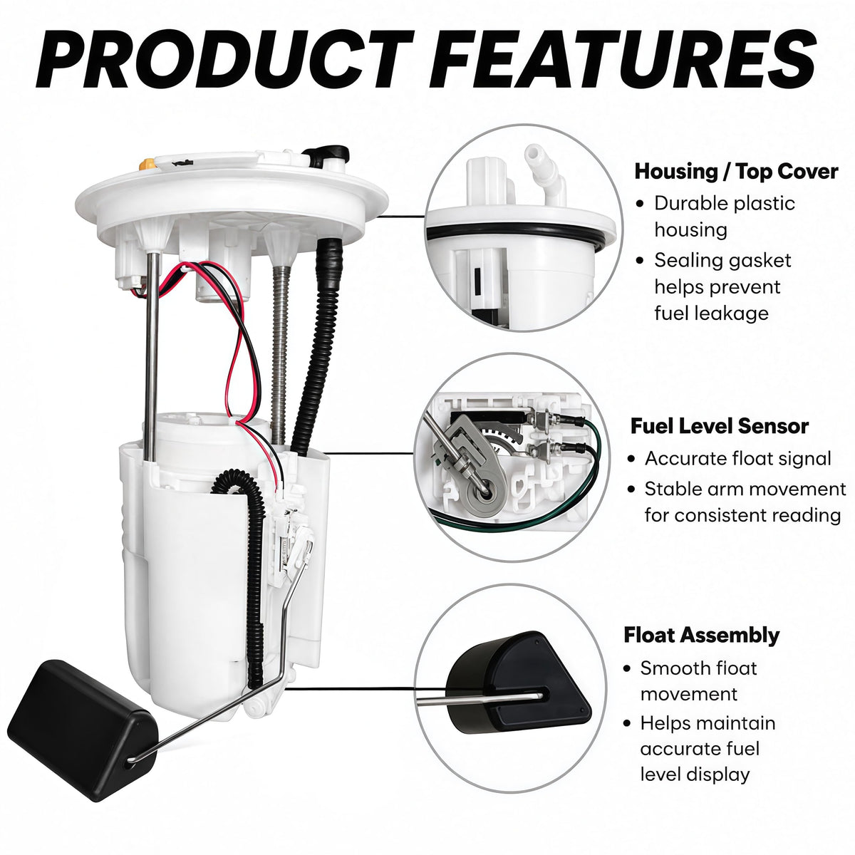 16700-HL6-A01 Fuel Pump Assembly for Honda Talon 1000R 1000X 2019–2024 SXS10S2R SXS10S2X