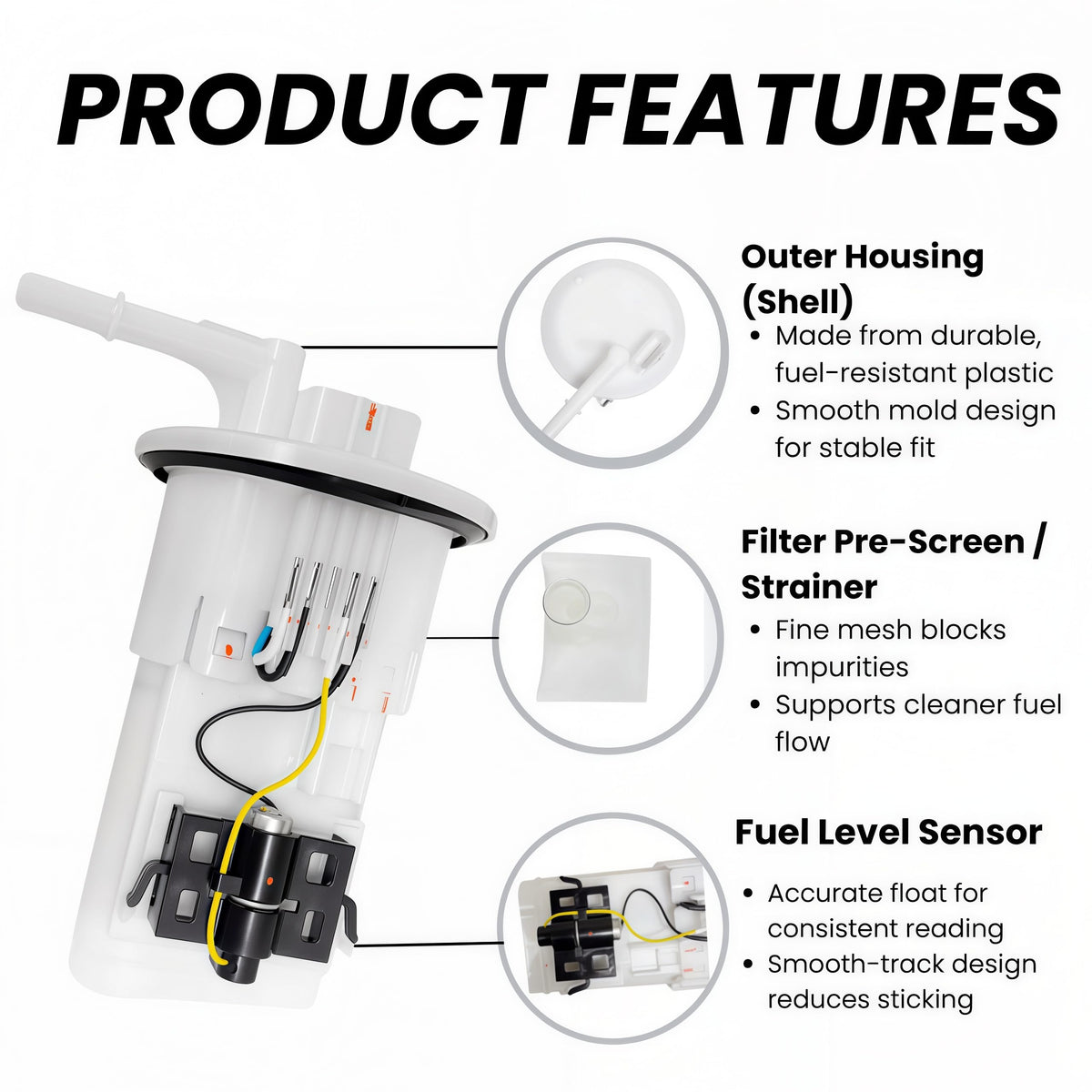 2CR-13907-00 Fuel Pump Module Assembly for 2015–2019 Yamaha YZF-R1 YZF-R1 Complete In-Tank with Sending Unit – CR1390700