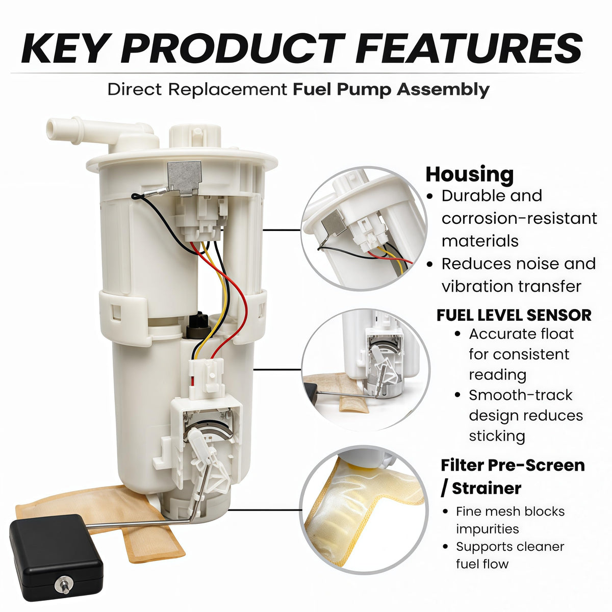 Fuel Pump Assembly for Toyota MR2 Spyder 2000–2005 MR-S ZZW30 1.8L EFI Fuel Pump