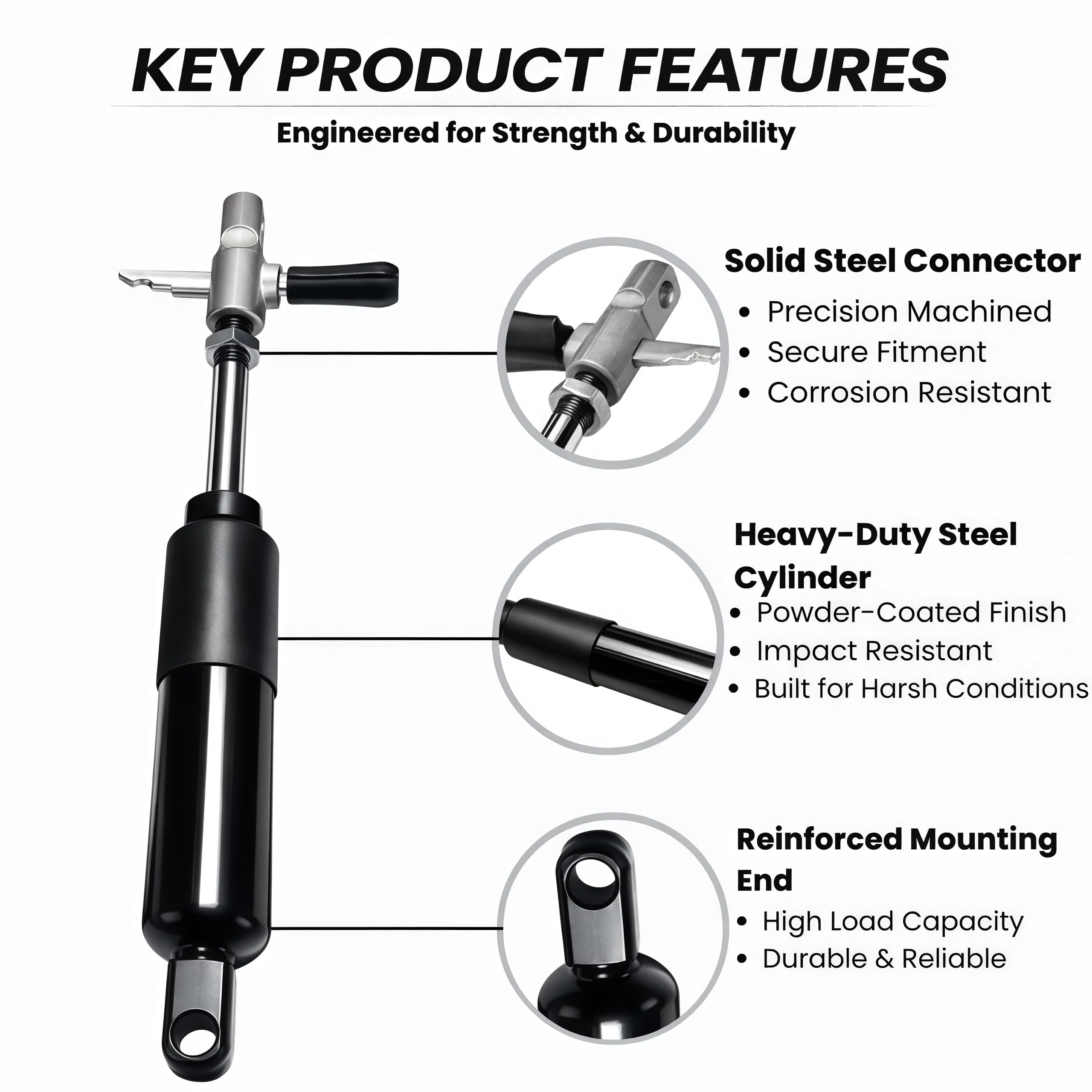Tilt Steering Gas Strut for New Holland TC35 TC40 TC45 TC29 TC33 Tractor, Fits Boomer 2030 2035 3040 3045, Case IH DX25 DX33 DX35 DX40 Farmall 31 35 40 45 | 86522914 - Image 4
