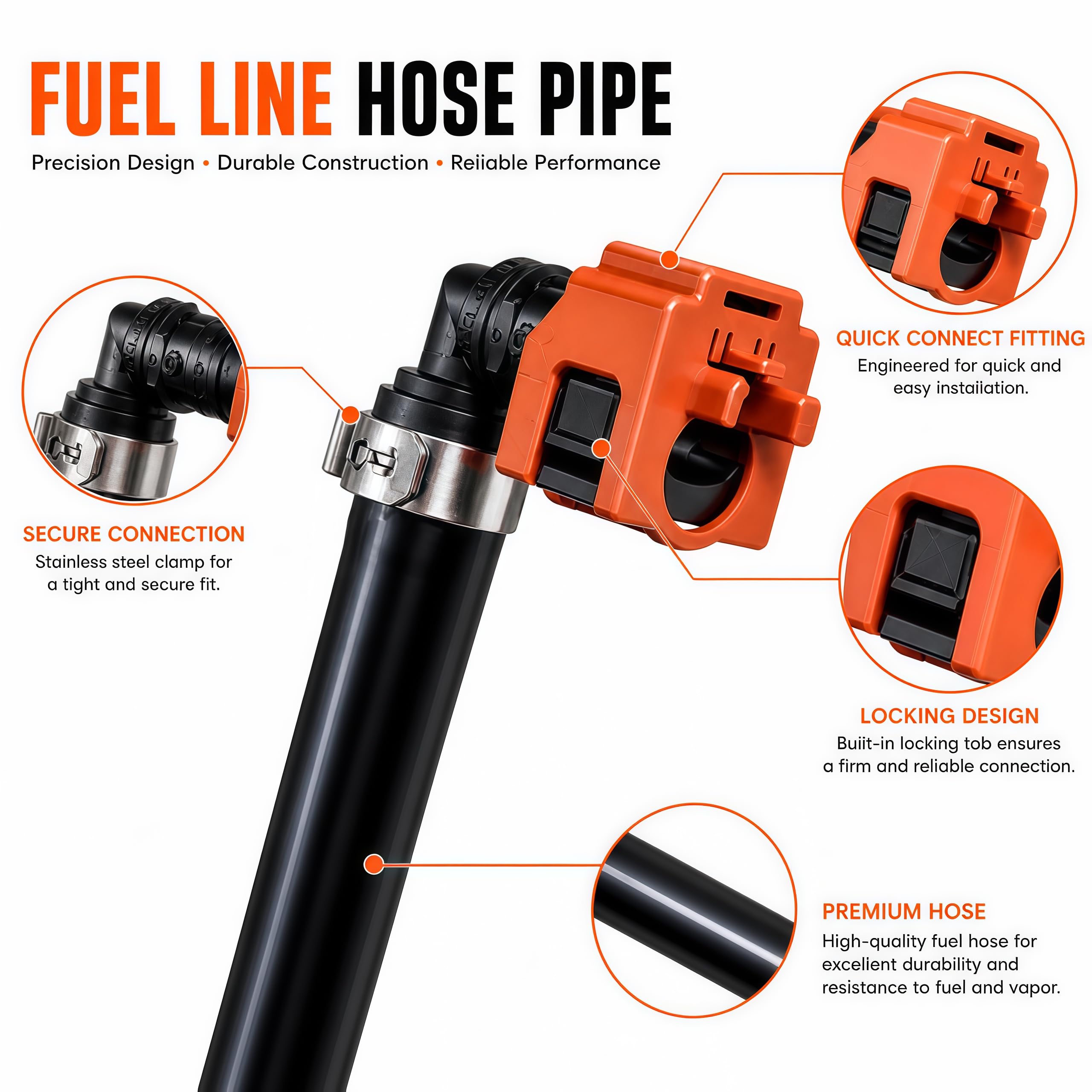 Fuel Hose Gas Line Tube Pipe for Yamaha R1 YZF-R1 2009–2014 Fuel Line – 14B-13971-00-00