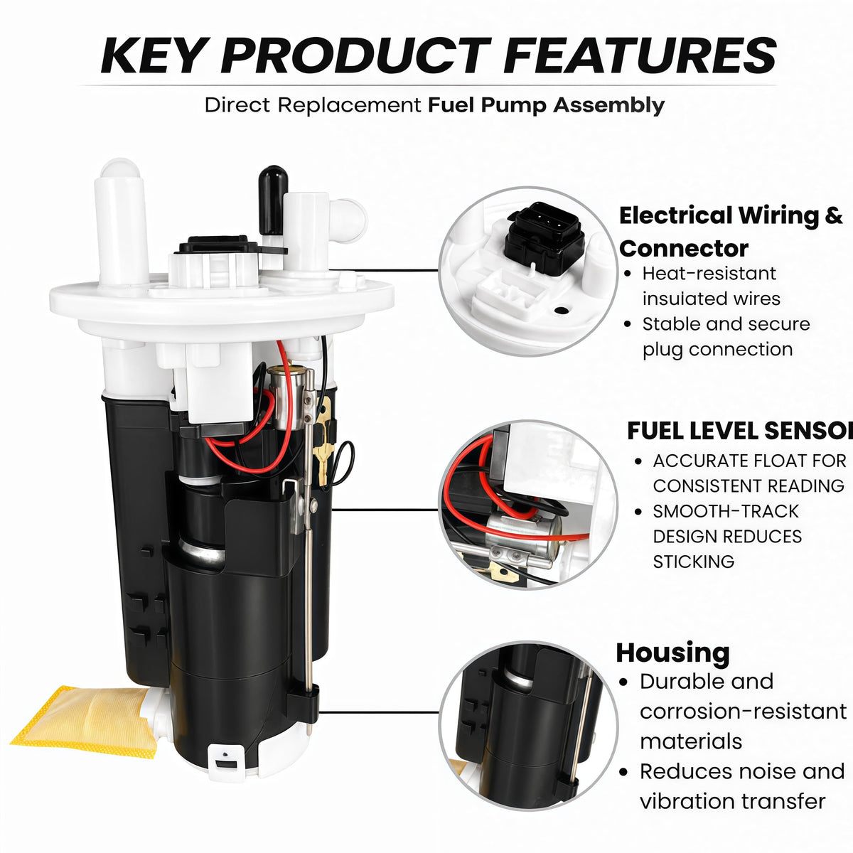Fuel Pump Assembly with Oil Filter for 2006–2017 Yamaha XV1900 Raider S/Bullet Cowl, Stratoliner, Stratoliner S/Deluxe