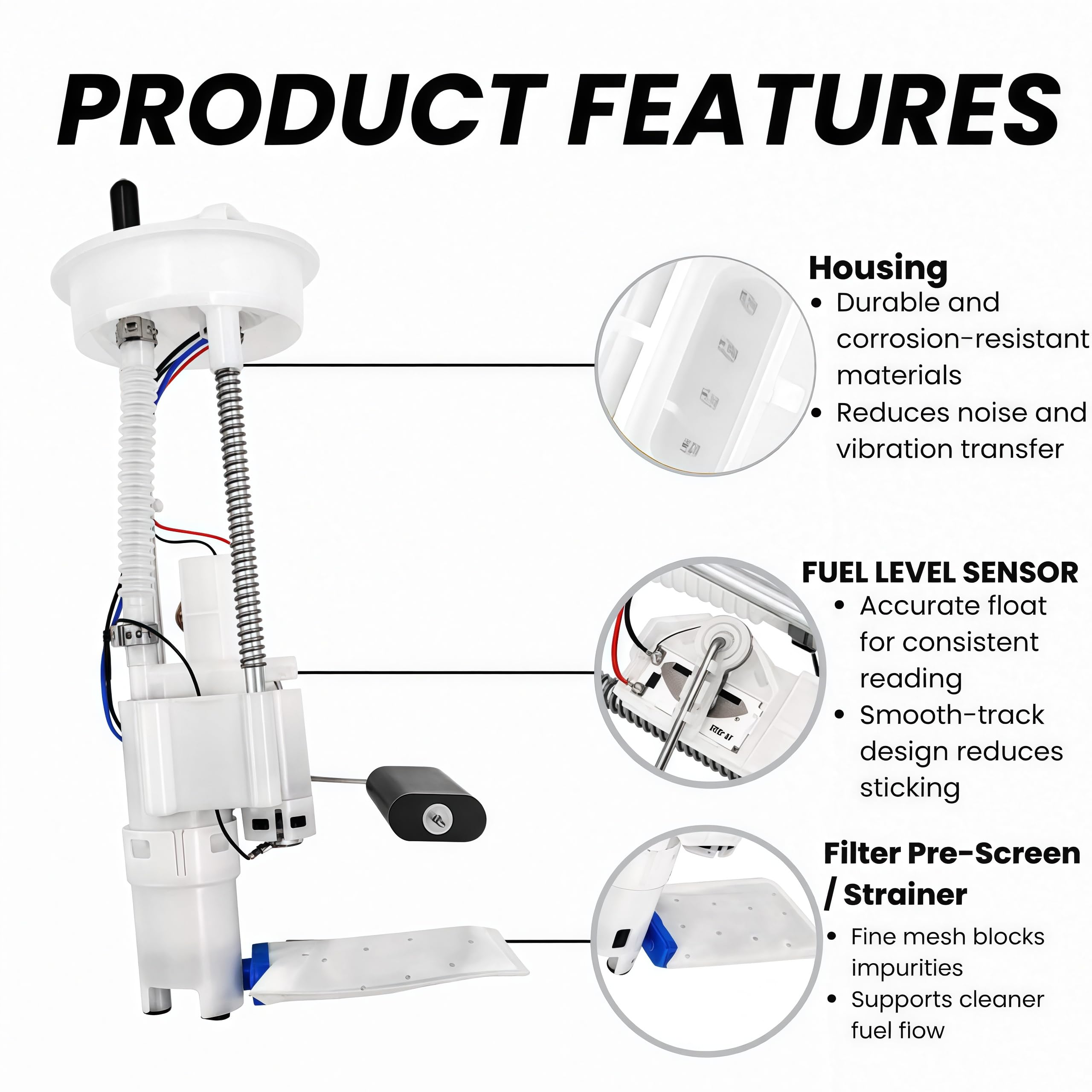 47-1018 Fuel Pump Assembly for Polaris ACE 325 570 900SP Sportsman ACE 2014–2016 – 2205374