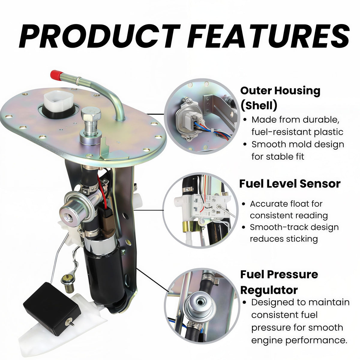 Fuel Pump Assembly with Filter for 1996–2000 Toyota RAV4 XA10 SXA10 SXA11 SXA15 SXA16 – 77203-42010