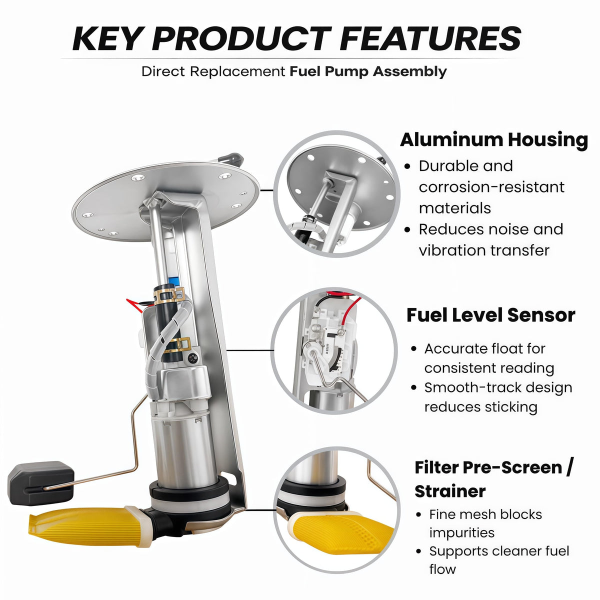 49040-0006 Fuel Pump Assembly for Kawasaki Prairie 650 Prairie 700 Brute Force 650 4x4 ATV EFI Systems – UC-T02K3