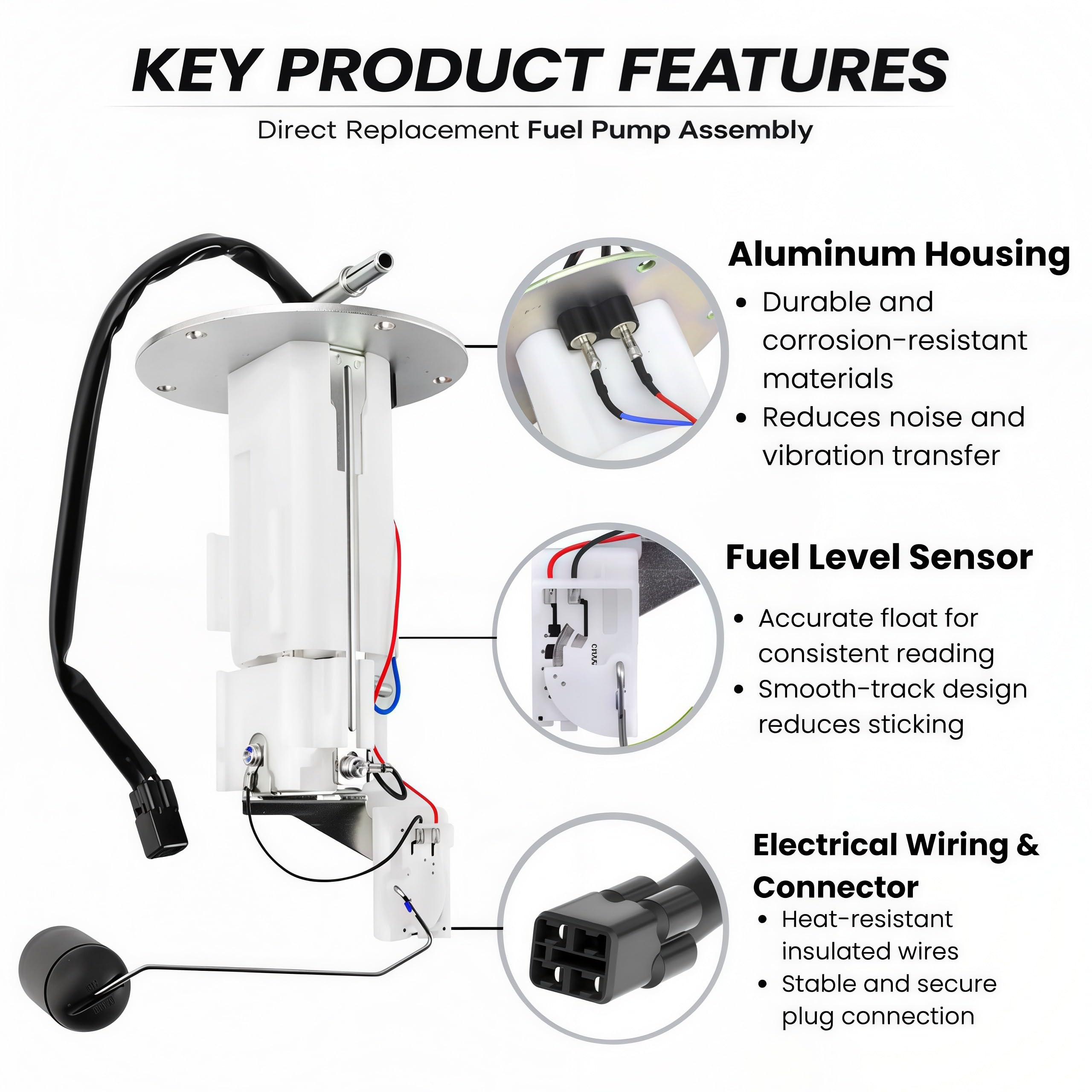 49040-0045 Fuel Pump Assembly for 2011–2013 Kawasaki ZR1000 Z1000 ZX1000 Ninja 1000 Fuel Pump Sending Unit
