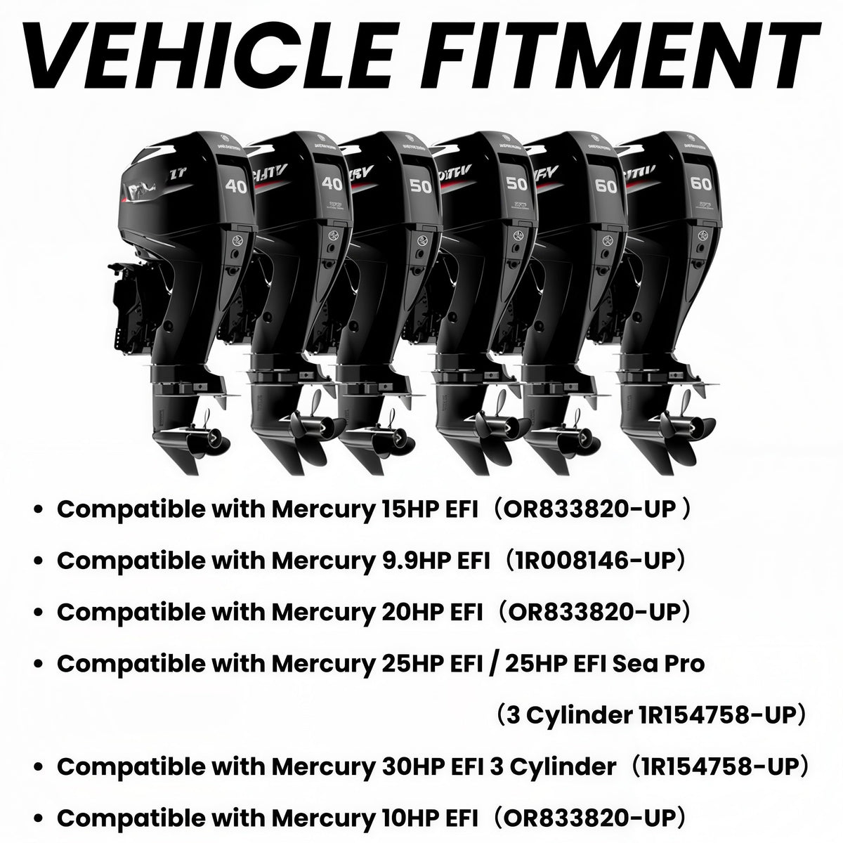35-8M0134466 2* Fuel Filter for Mercury Marine 4-Stroke 9.9HP 10HP 15HP 20HP 25HP 30HP 2/3 Cylinder Sea Pro Models 8mm