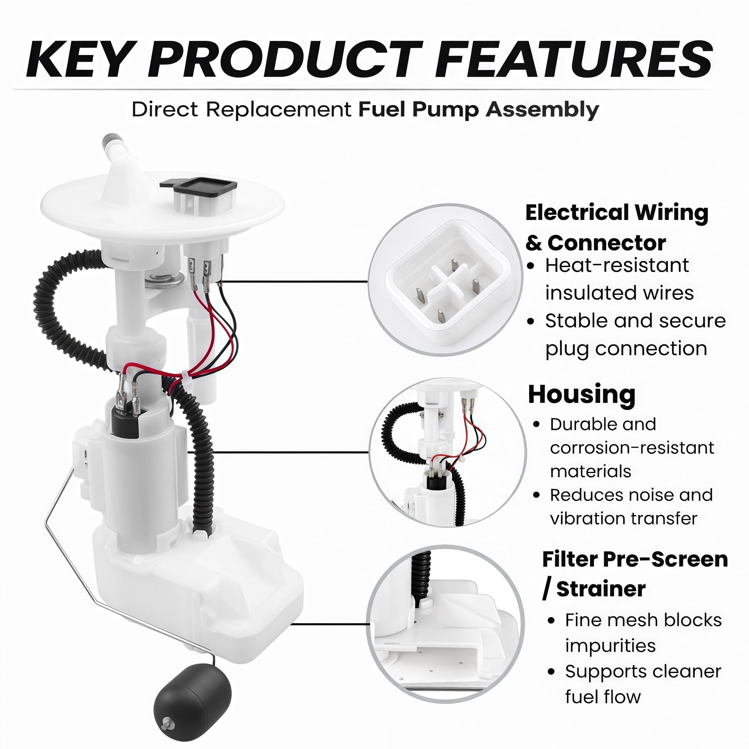 18P-13907-12-00 Fuel Pump Assembly for Yamaha YFZ450 YFZ450R YFZ450X 2009–2024 ATV