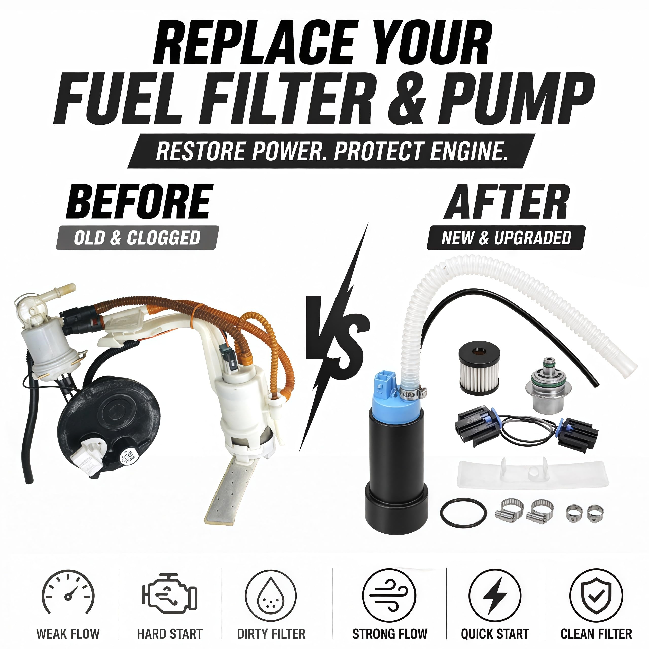 Fuel Pump for 2008–2024 Harley Touring Street Glide/Road Glide/Electra Glide/Ultra/Road King/Tri Glide FLH FLR FLT FLS