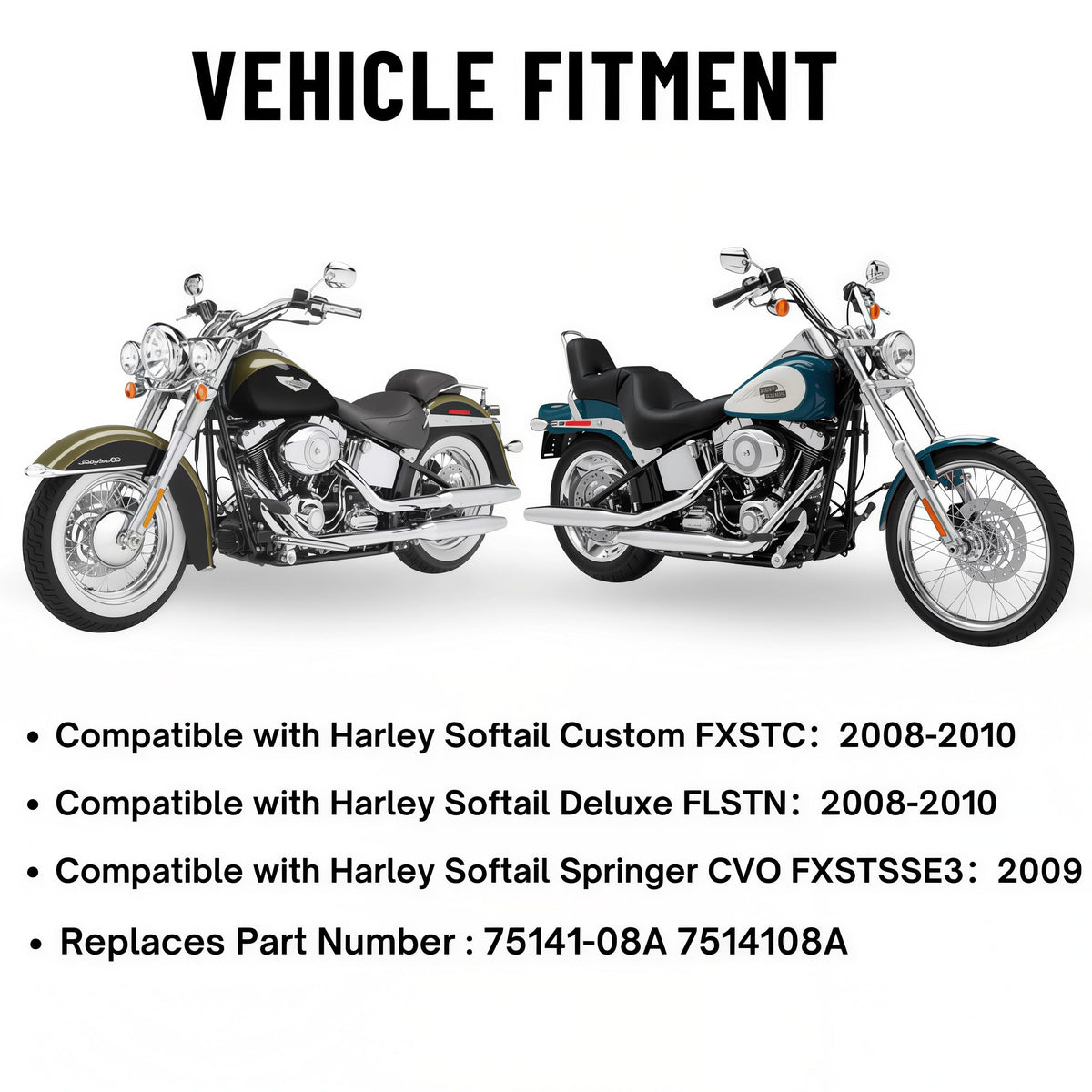 Fuel Pump Assembly for Harley Softail Deluxe FLSTN/Custom FXSTC 2008–2010, CVO FXSTSSE3 Springer 2009 – 75141-08A