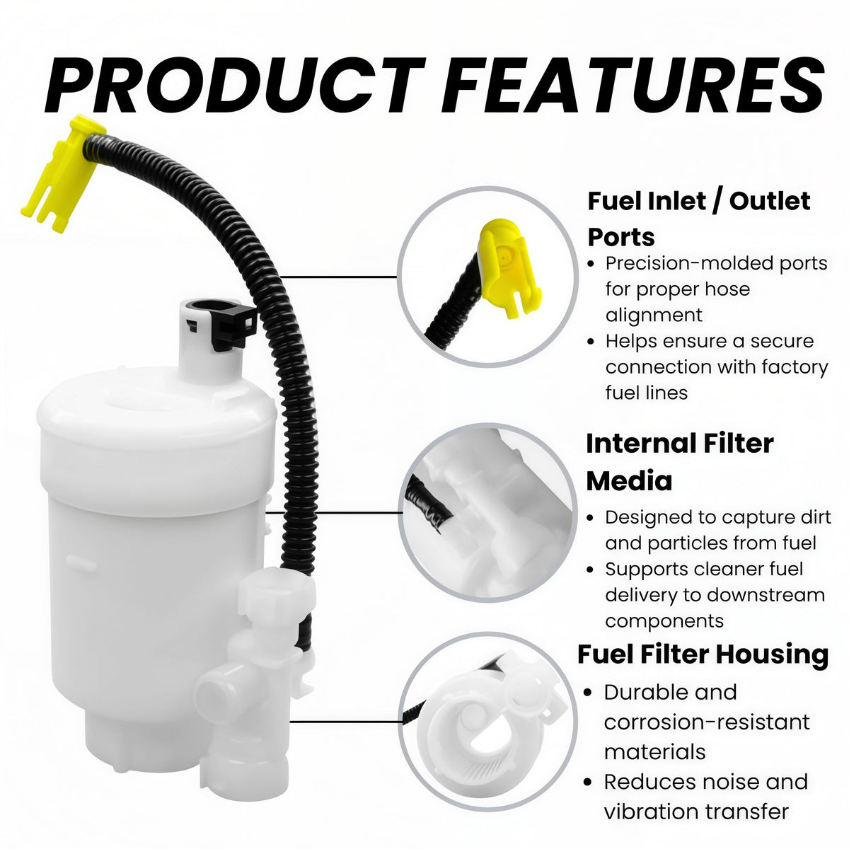 Fuel Filter for Hyundai Accent 2013–2017/Elantra 2011–2017 Sedan GT Touring/Veloster 2013–2017 1.6L & 1.8L & 2.0L