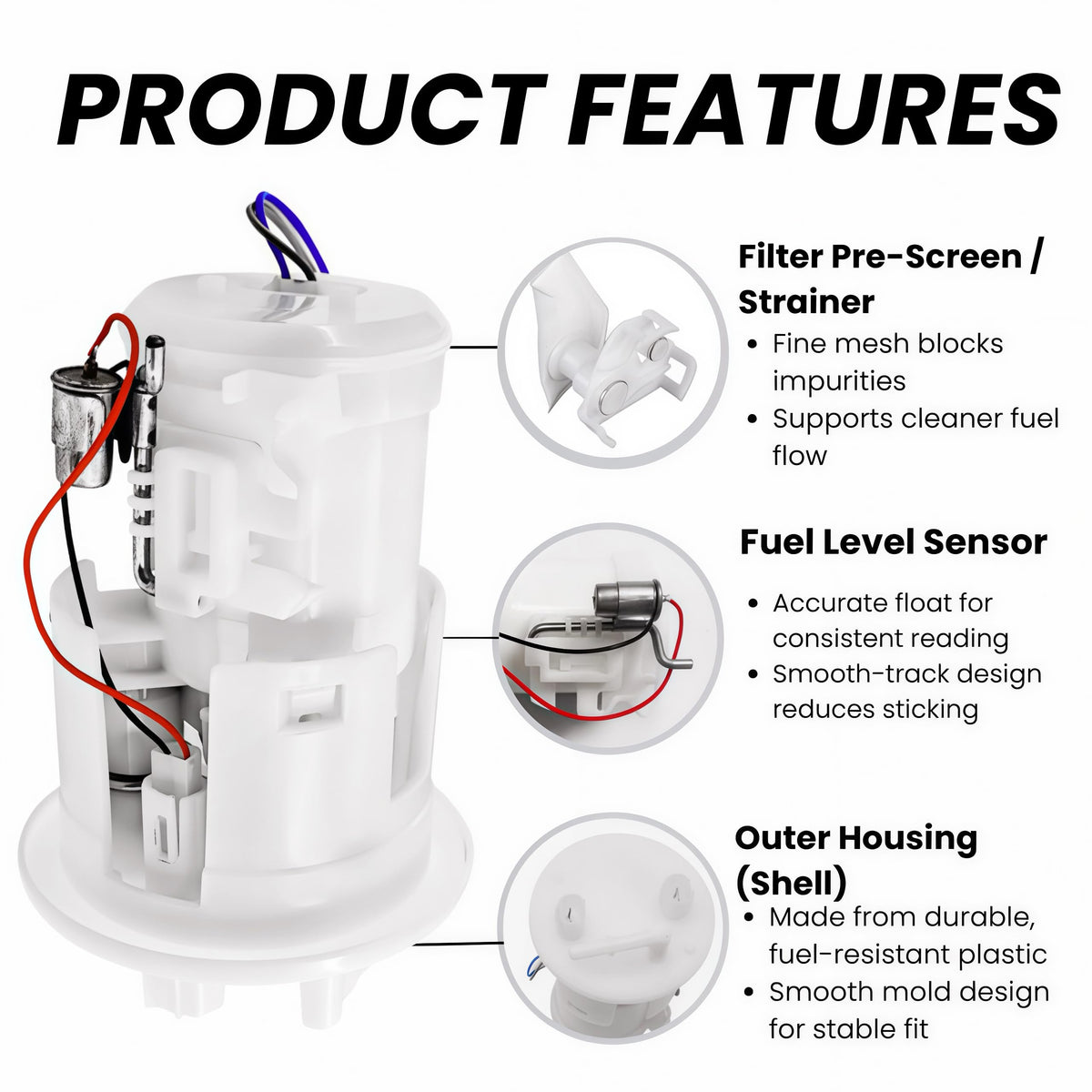 16700-MKF-D42 Fuel Pump Assembly for 2017 18 19 20 21 22 23 Honda CBR1000RR