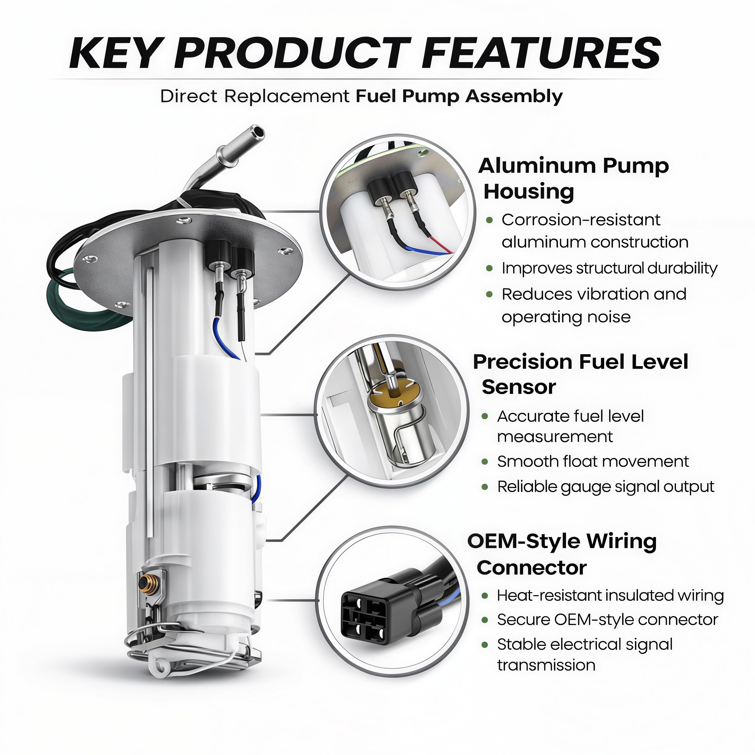 49040-0024 Fuel Pump Assembly for 2012–2023 Kawasaki NINJA ZX-14R ZX14 ZZR1400 – 490400024