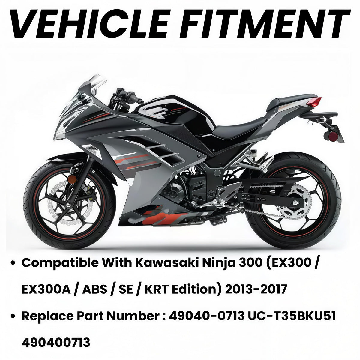 49040-0713 Fuel Pump Assembly with Oil Filter for 2013–2017 Kawasaki Ninja 300 EX300/EX300A/ABS/SE/KRT Edition