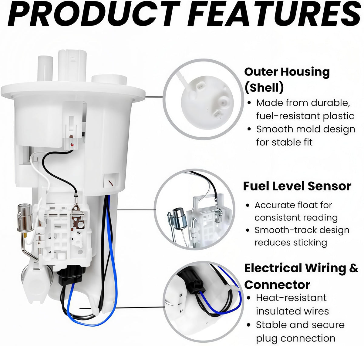 Fuel Pump Assembly for Yamaha YZF-R1 2002–2006, YZF-R6 2003–2005, YZF-R6S 2006–2009 – 5PW-13907-0500