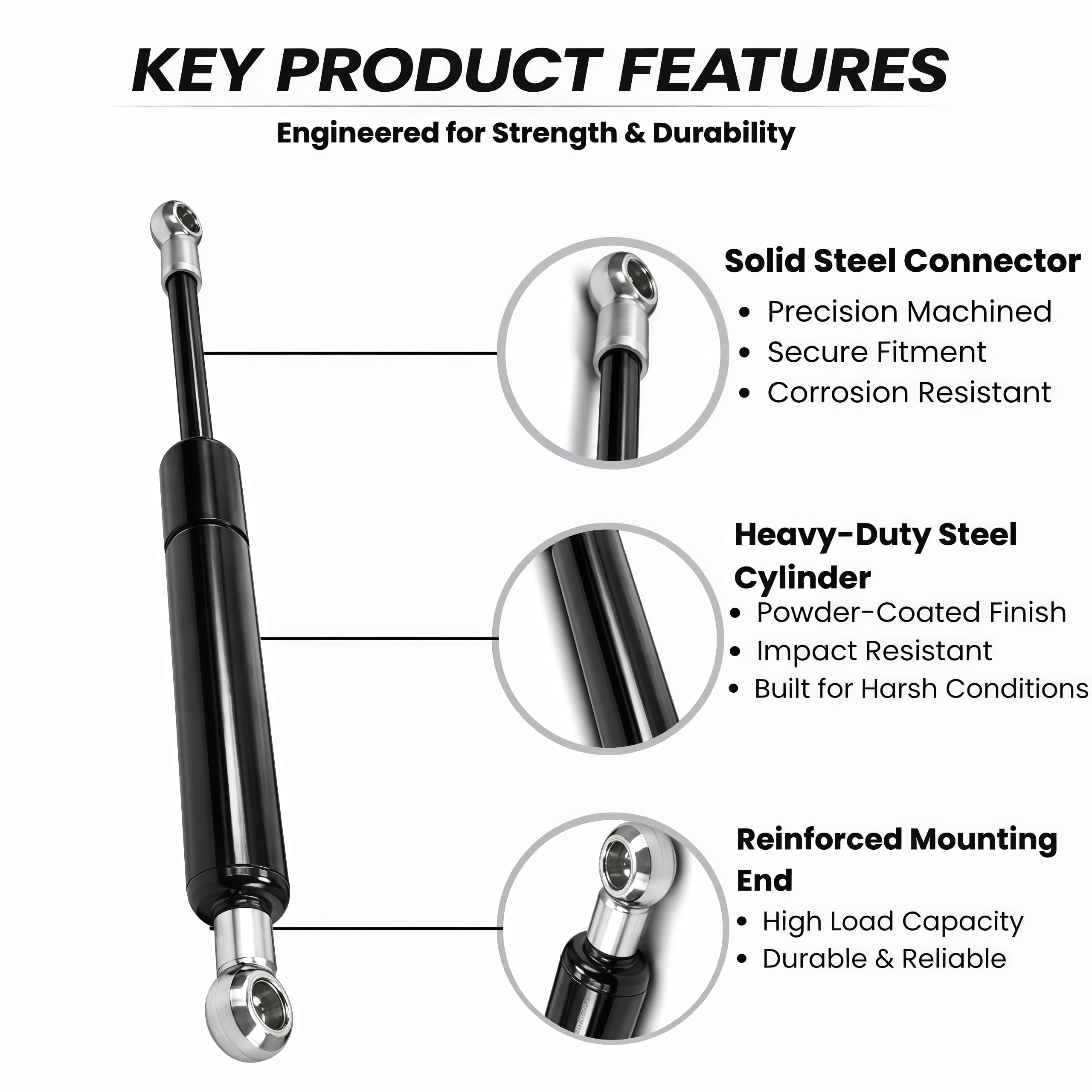 Seat Gas Strut for Case 85XT 90XT 95XT Skid Steer Loader, Fits 410 420 430 440 445 450 465, 440CT 445CT 450CT Compact Track Loader | 189787A2 - Image 3