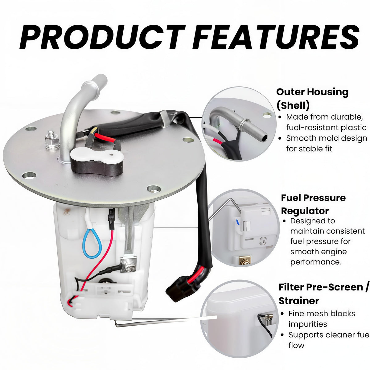 49040-0713 Fuel Pump Assembly with Oil Filter for 2013–2017 Kawasaki Ninja 300 EX300/EX300A/ABS/SE/KRT Edition