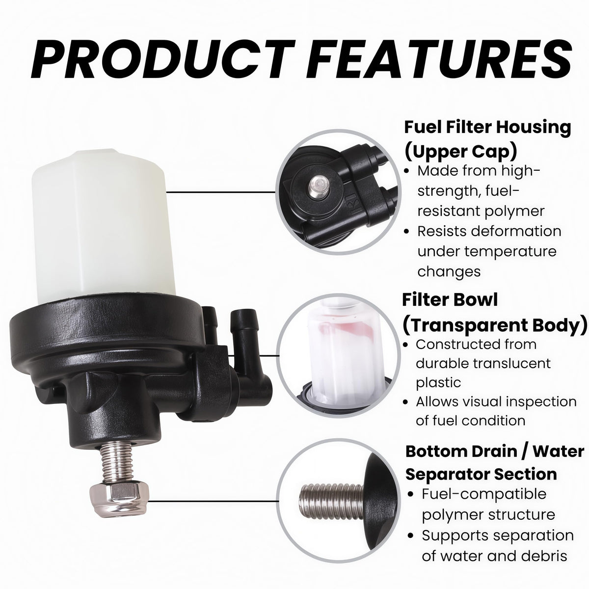 2-Pack Fuel Filter 35-853733A1 for Mercury Marine 40HP 25HP 30HP 50HP 9.9HP 18HP Outboard Engines – 35-853733A2