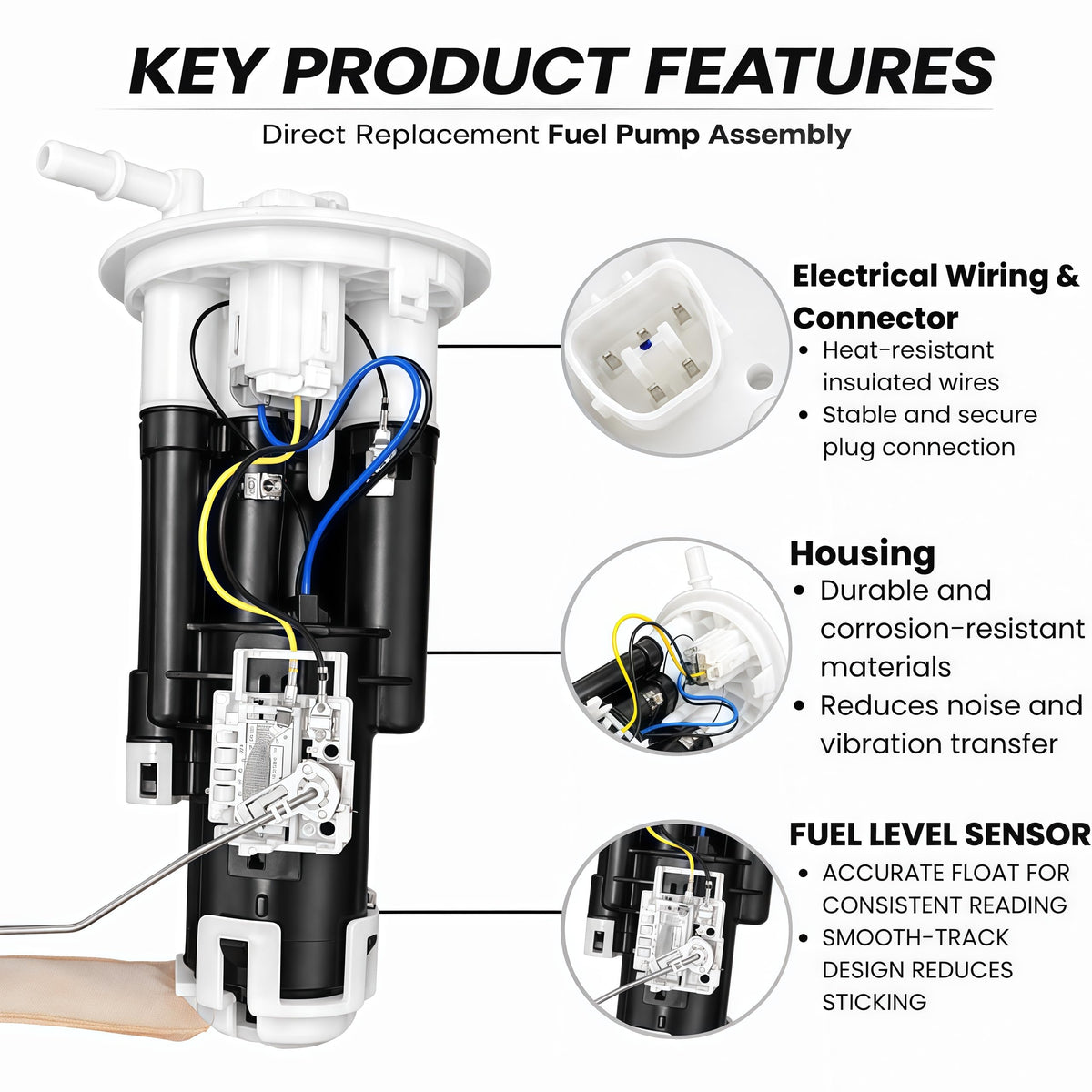 Fuel Pump Assembly with Sending Unit for Honda S2000 2000–2005 2.0L with Housing – 17630-S2A-A32