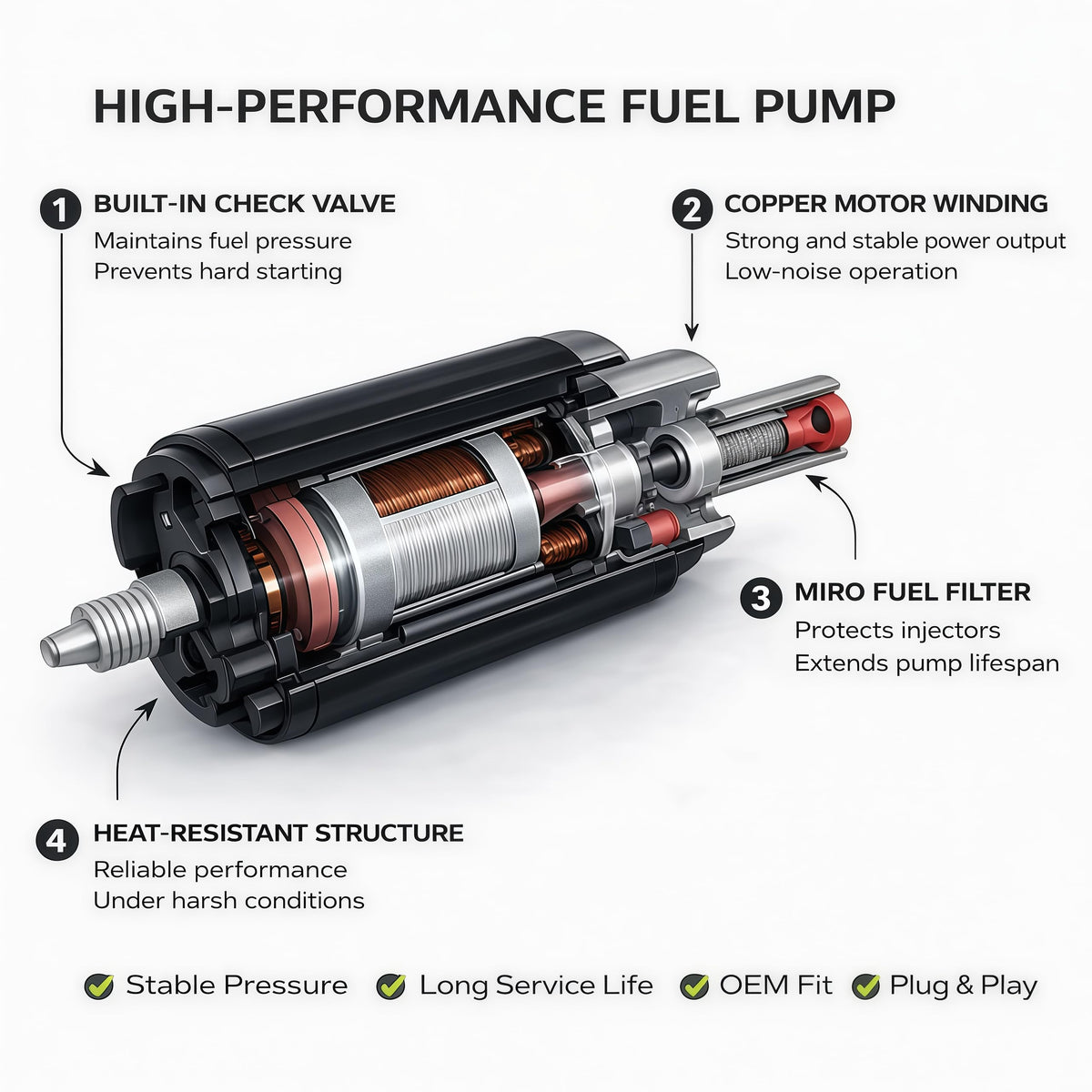 Fuel Pump Assembly for 2008–2014 Kawasaki KFX450R – 49040-0020