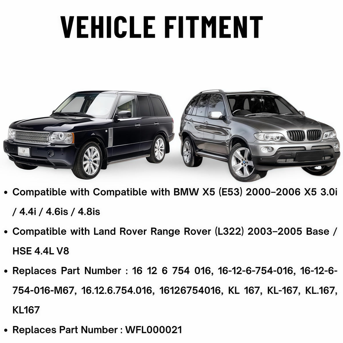 16126754016 KL167 WFL000021 Fuel Filter for BMW X5 E53 3.0i 4.4i 4.6is 4.8is 2000–2006 for Land Rover Range Rover L322