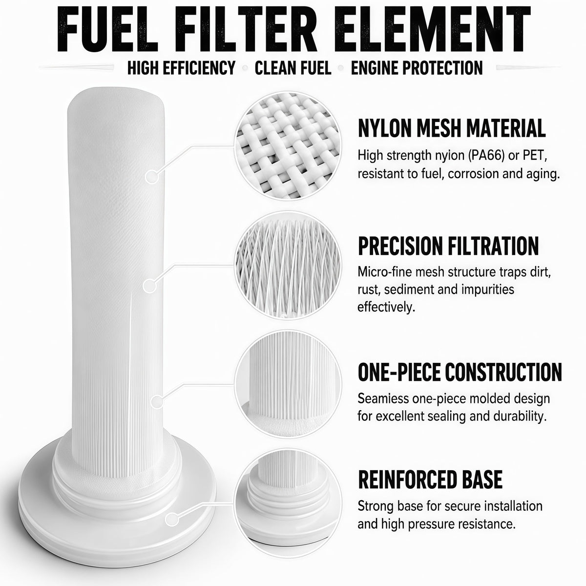 5-Pack Fuel Filter for KTM 250/350/450 SX-F & XC-F, 300 XC-W/XC, 500 EXC-F/XC-W/XCF-W, 350 EXC-F/XCF-W, 125/150/250